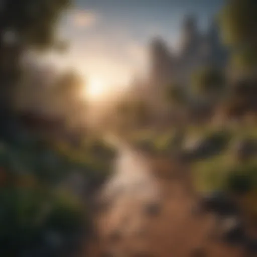 Digital landscape representing NFTs