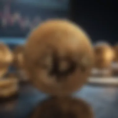 Graphical illustration of cryptocurrency trading charts