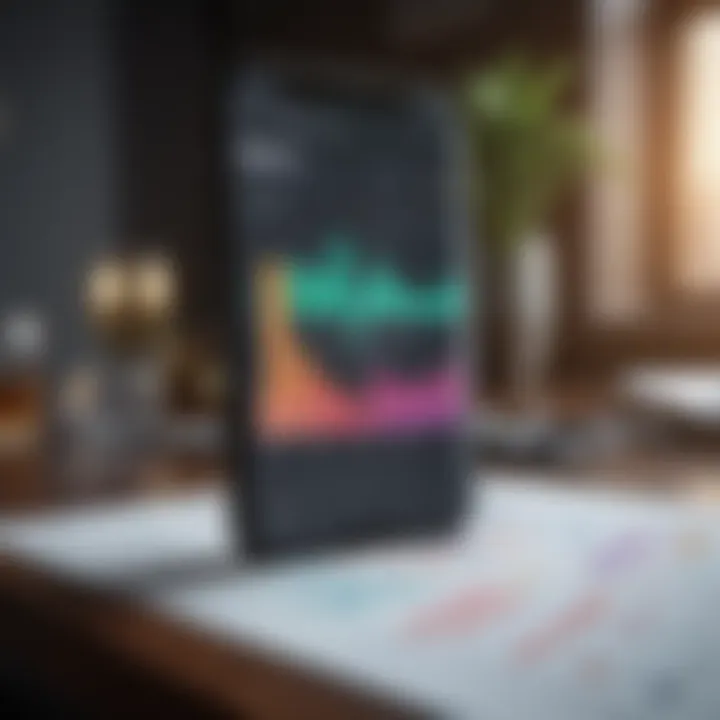 A close view of analytics and charts on an investment app