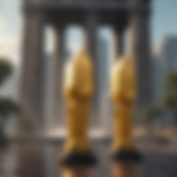 Dominant Presence of Gemini and Binance A digital landscape with Gemini and Binance as towering pillars