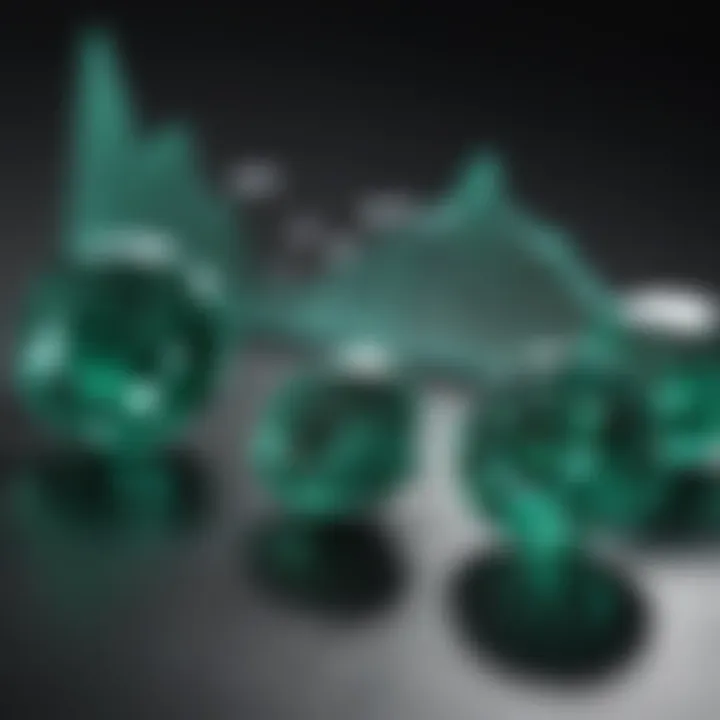 Graph depicting market trends for emerald pricing over the years