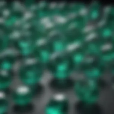 Vibrant emeralds showcasing varying qualities and cuts