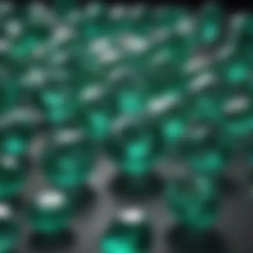 Vibrant emeralds showcasing varying qualities and cuts