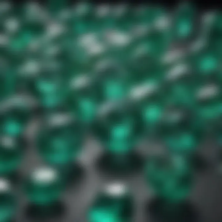 Vibrant emeralds showcasing varying qualities and cuts