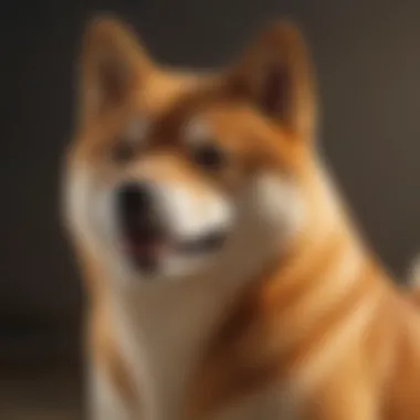 Shiba Inu Cryptocurrency Logo Visual representation of Shiba Inu cryptocurrency logo