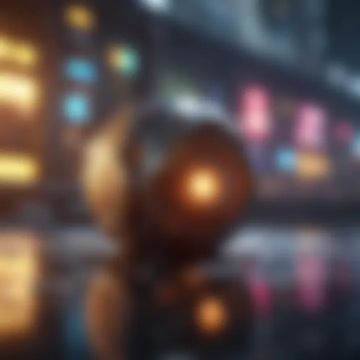 Concept art showcasing blockchain technology integrated with gaming elements