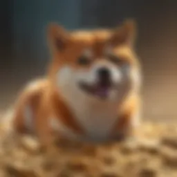 Abstract representation of Shiba Inu coin value fluctuations