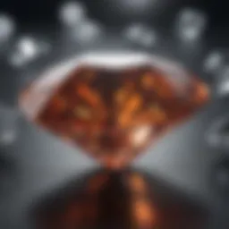 Close-up of a VVS diamond reflecting light