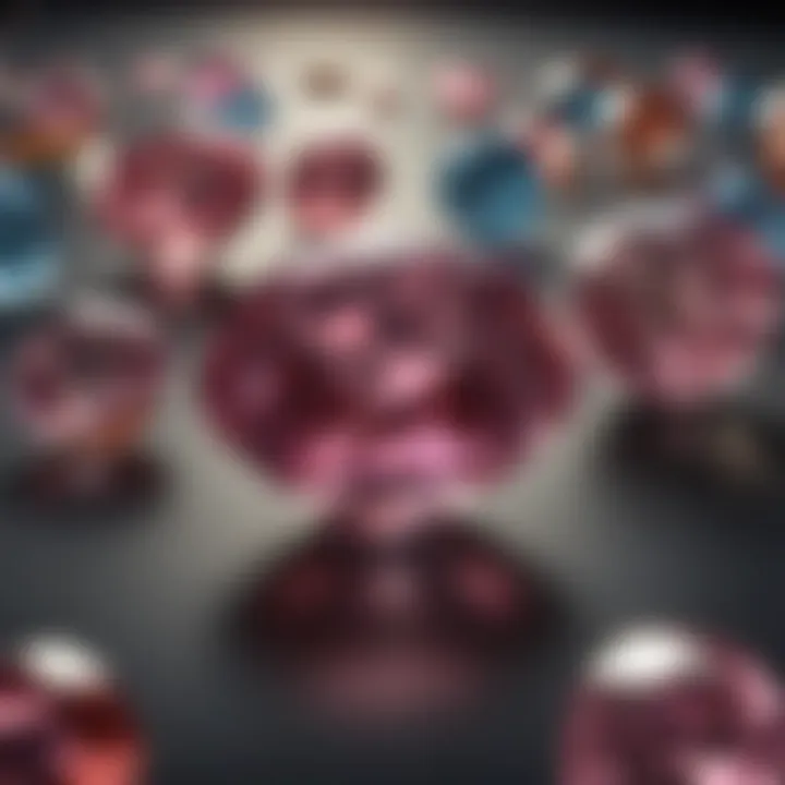 A collection of VVS diamonds displayed elegantly