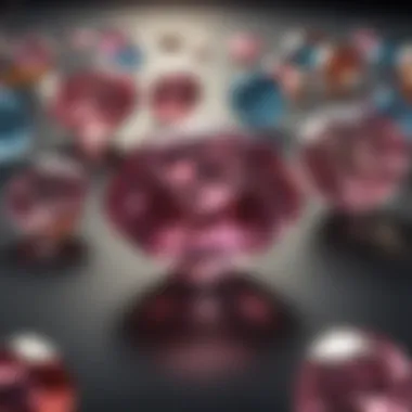 Elegance in Gemstone Collection A collection of VVS diamonds displayed elegantly