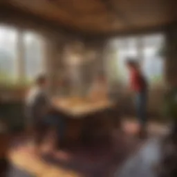 A digital landscape showcasing players engaged in various in-game activities