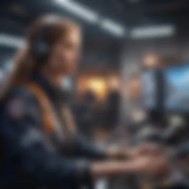 A futuristic gaming scene that hints at player empowerment and value generation
