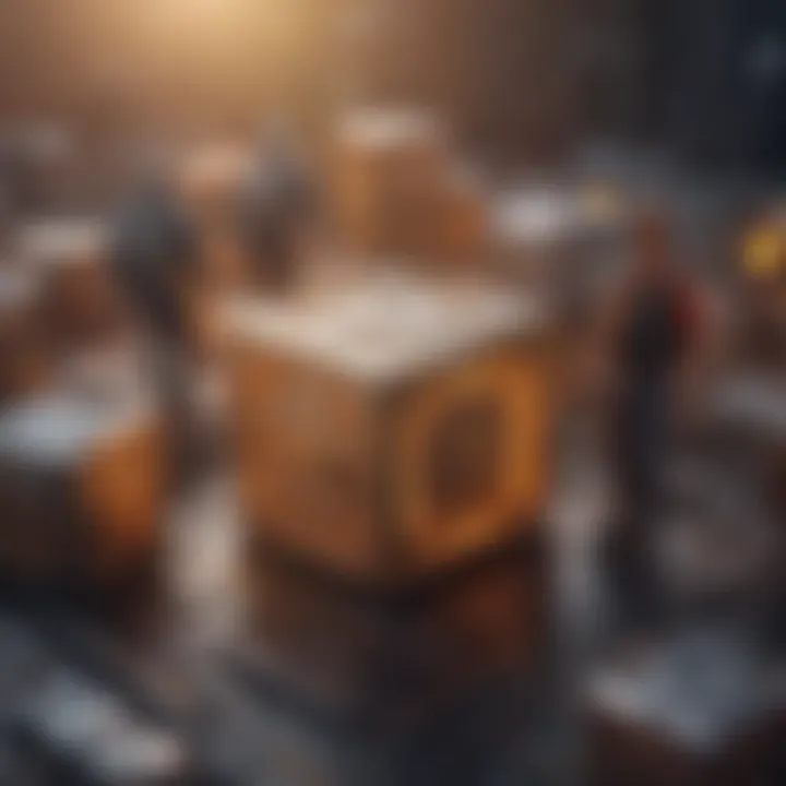 Interaction of Crypto Trust Miners with Blockchain Technology A conceptual graphic showing the interaction of crypto trust miners with blockchain technology.