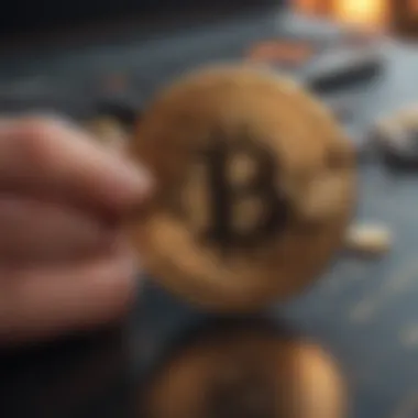 Strategic Market Analysis for Bitcoin Investment Person analyzing market trends for bitcoin investment