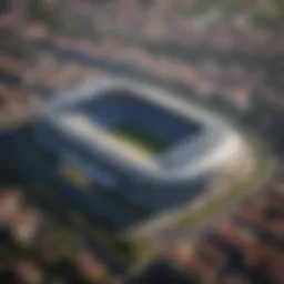 Aerial view of Lazio soccer stadium