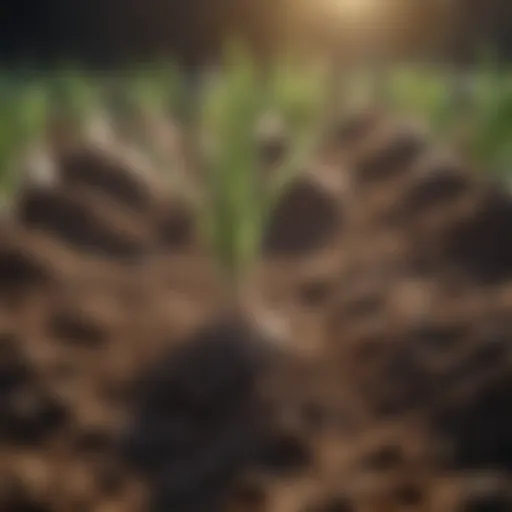 Healthy onion seedlings thriving in rich soil