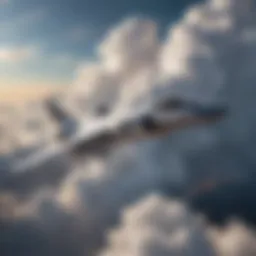 Falcon X soaring through the clouds