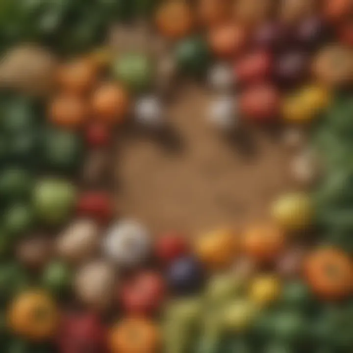 A close-up of diverse crops symbolizing the agricultural diversity among users