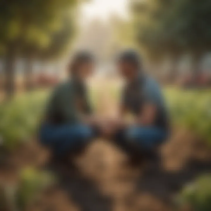 An illustration of a digital matchmaking interface tailored for rural singles