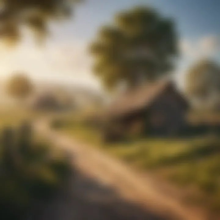 A picturesque rural landscape representing the agricultural community