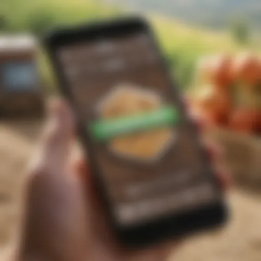 Illustration of the Farmersonly app logo on a smartphone
