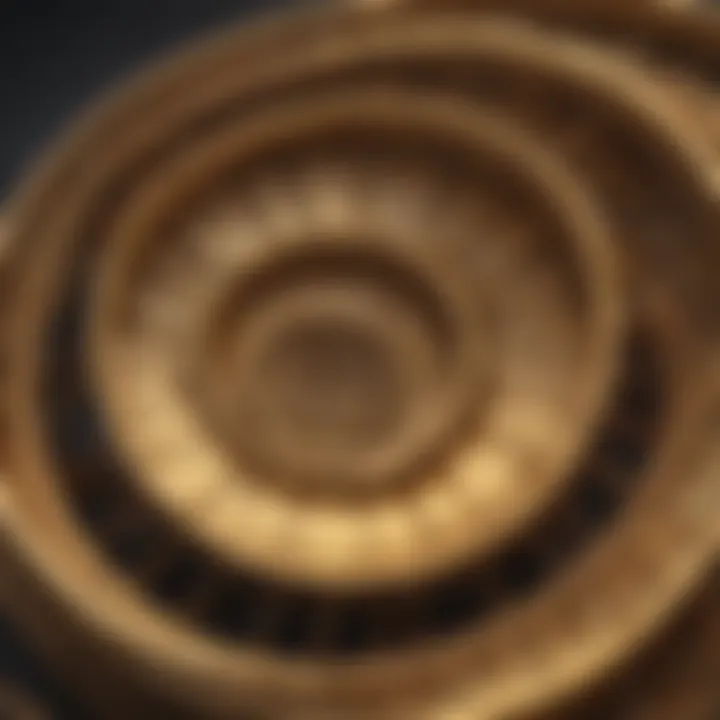 Intricate golden spiral symbolizing Fibonacci retracement ratios