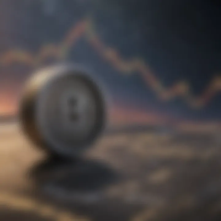 Visualization of price movements and Fibonacci retracement levels on a stock chart
