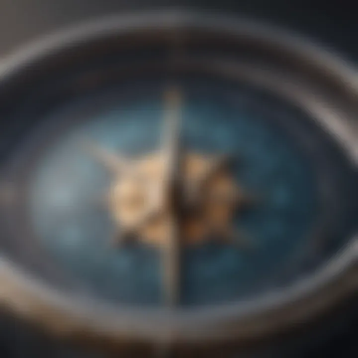 Visual metaphor of a compass guiding through the complexity of FICO scores