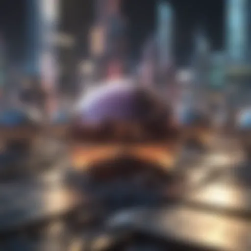 Abstract depiction of a futuristic financial landscape