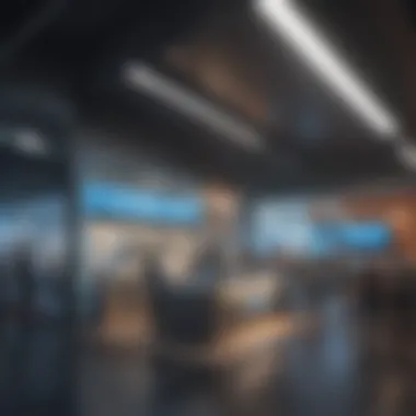 Exhibition area featuring cutting-edge fintech solutions and startups.