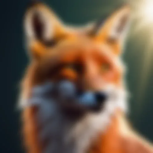 Fox Crypto Logo on Digital Background