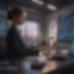 Futuristic AI Technology in Workspace