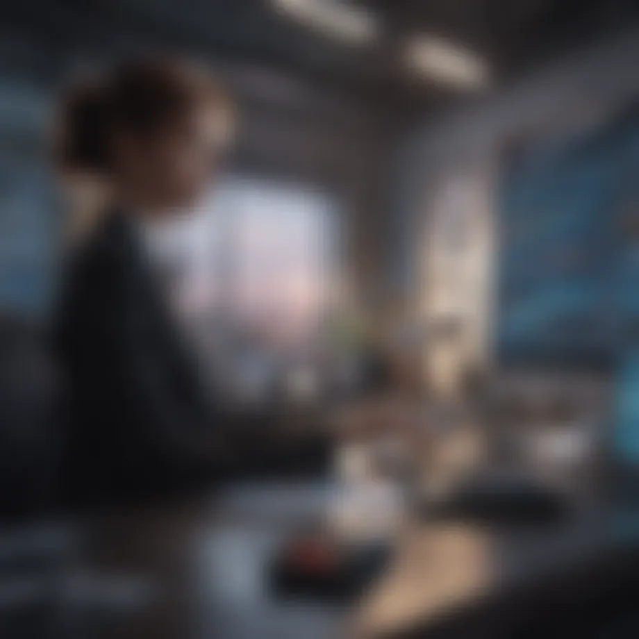 Futuristic AI Technology in Workspace