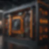 Illustration of a futuristic mining rig setup