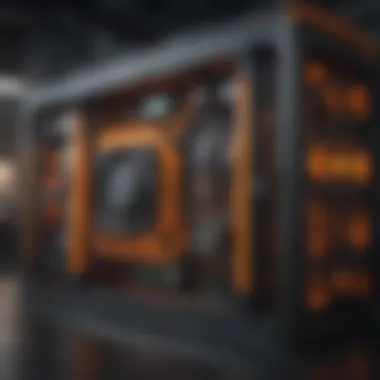 Illustration of a futuristic mining rig setup