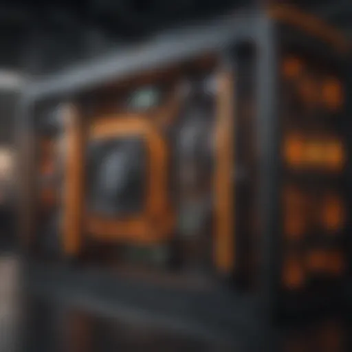 Illustration of a futuristic mining rig setup
