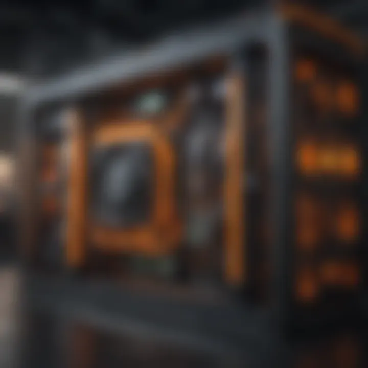 Illustration of a futuristic mining rig setup