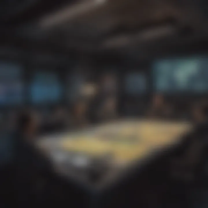Strategic War Room with Holographic Maps