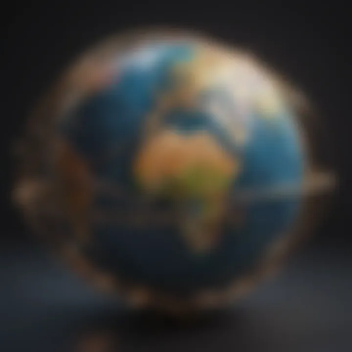 Worldwide Academic Network Globe with interconnected lines symbolizing global education