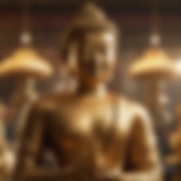 Golden Buddha statue symbolizing wealth and prosperity in Thailand