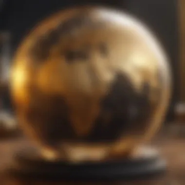Global Economic Impact Image Golden globe surrounded by economic indicators