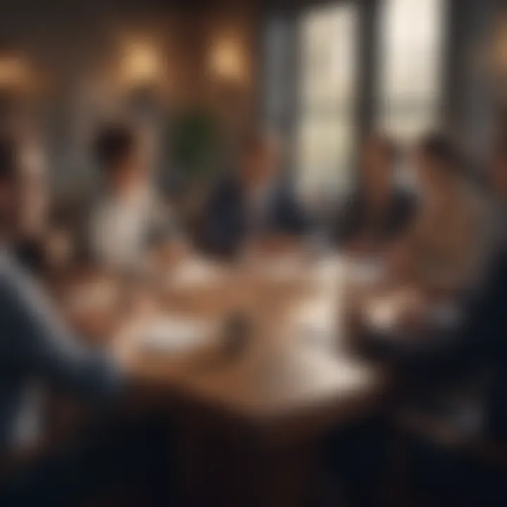 Diverse Group of Professionals Discussing Financial Strategies Diverse group of professionals discussing financial strategies