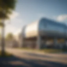 A futuristic biofuel facility harnessing renewable resources