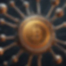 Illustration of a complex network of interconnected digital nodes representing the functionality of HD wallet addresses