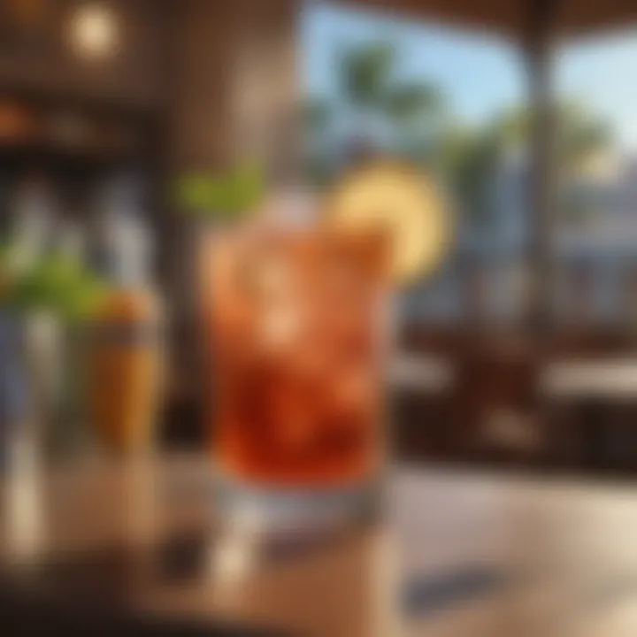 Close-up of a cocktail served at a table