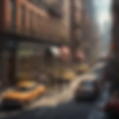 A historical photograph depicting the bustling streets of the original Black Wall Street, symbolizing economic prosperity.