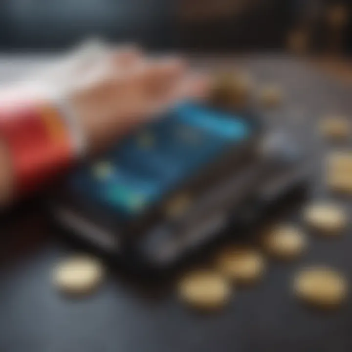 Illustration of a digital wallet interface