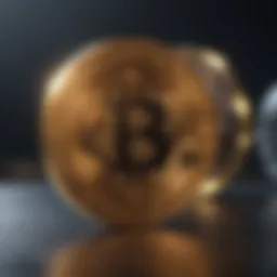 Digital currency graphic representing cryptocurrency trends