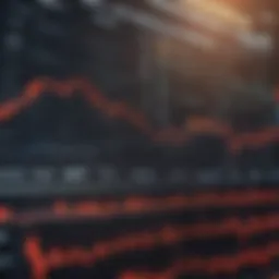 Illuminated stock market chart showing Invesco QQQ Trust performance