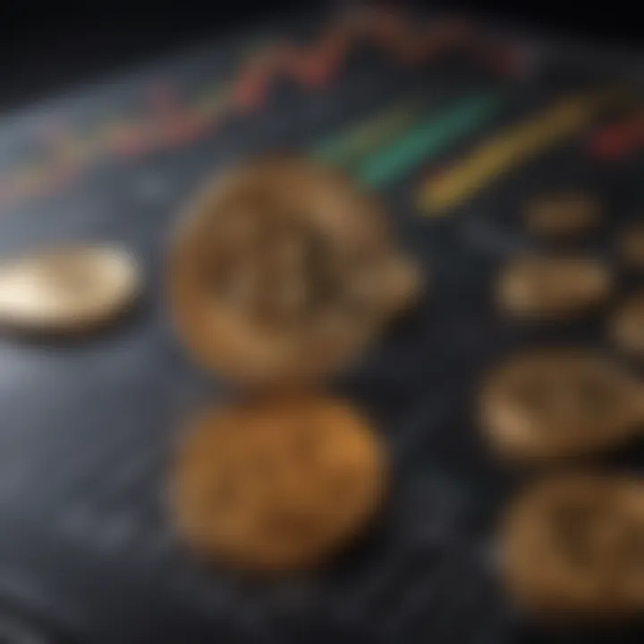 Graph showcasing performance metrics of various digital currencies